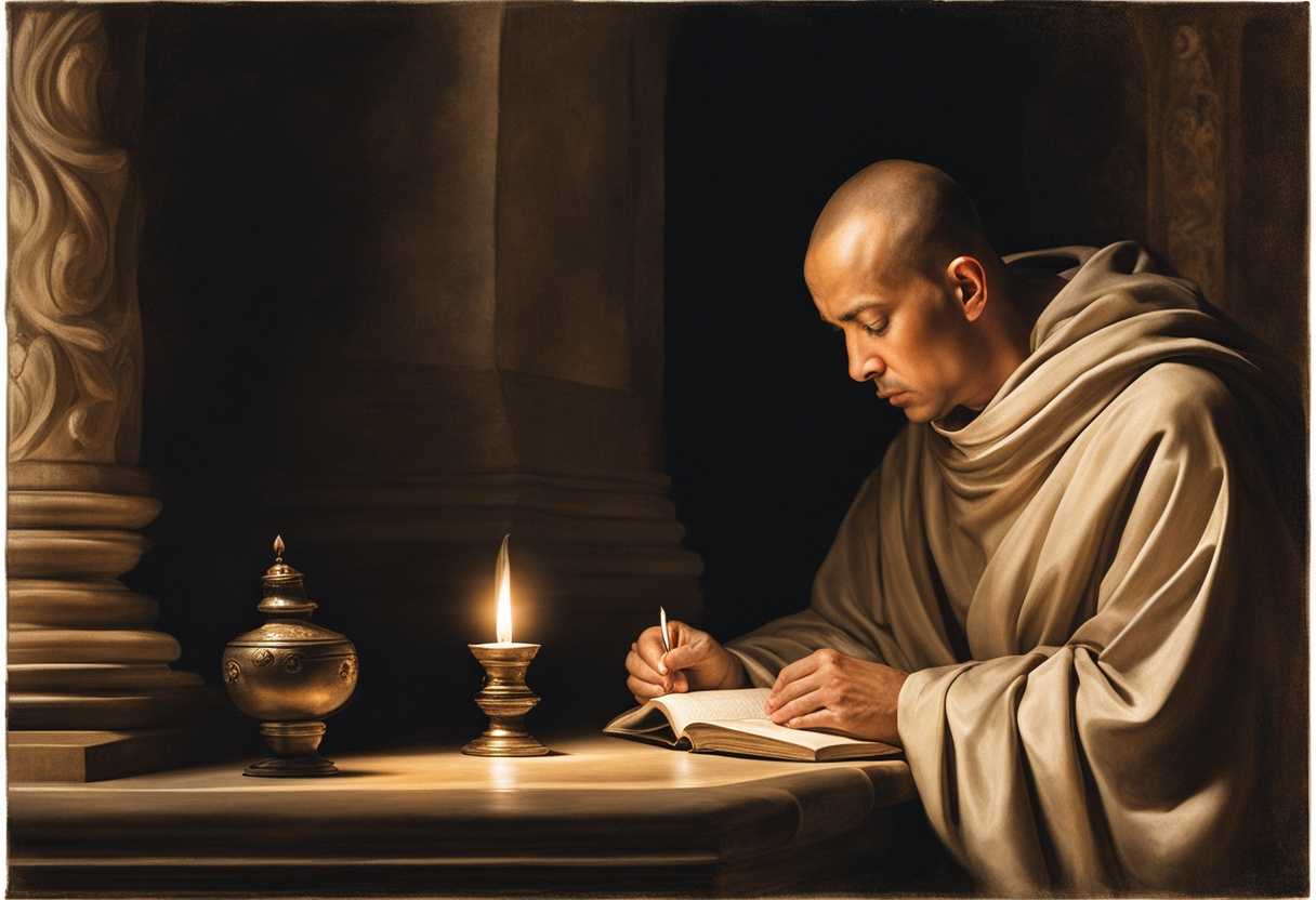 A-serene-monk-praying-in-a-dim-chapel-soft-candlelight-illuminating-his-peaceful-face_ahco