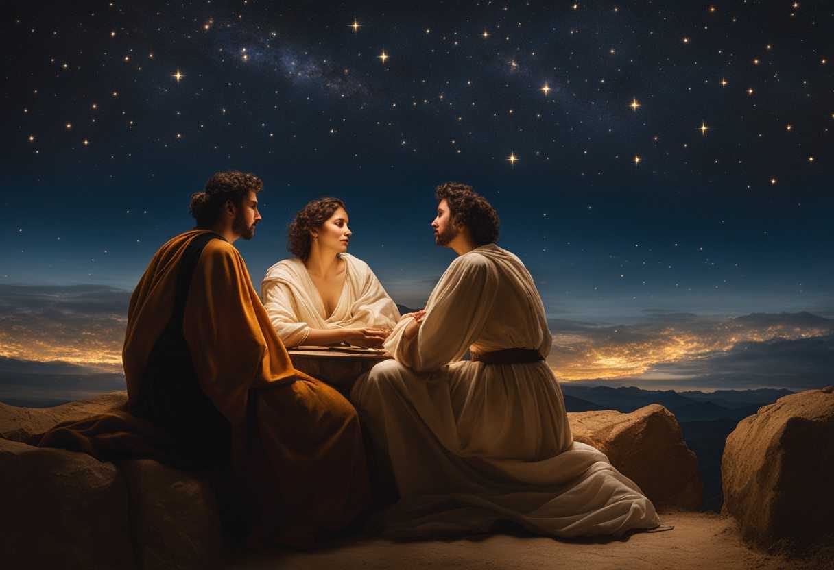 Two-friends-sharing-deep-spiritual-insights-under-a-starlit-sky-warm-glow-serene-atmosphere_jxsq
