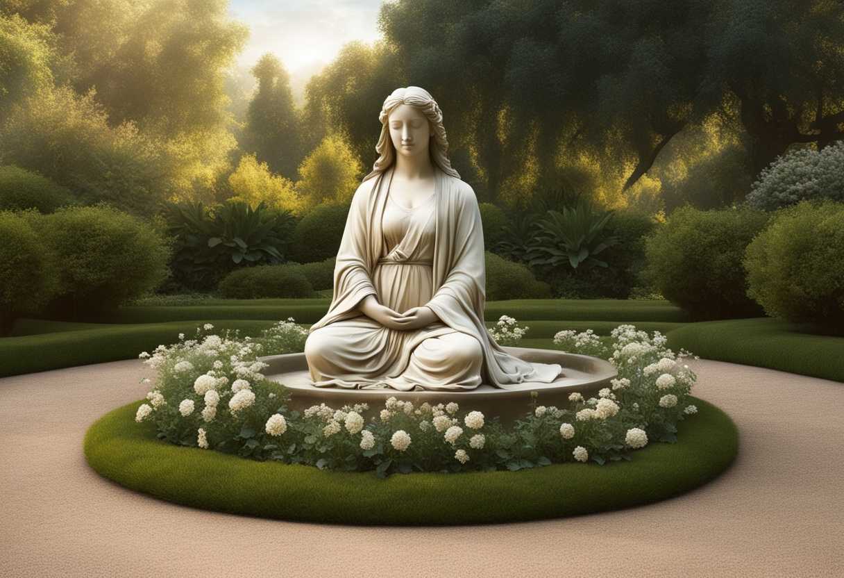 Serene-figure-meditating-in-a-tranquil-garden-surrounded-by-supportive-friends-soft-sunlight-peac_rrkj
