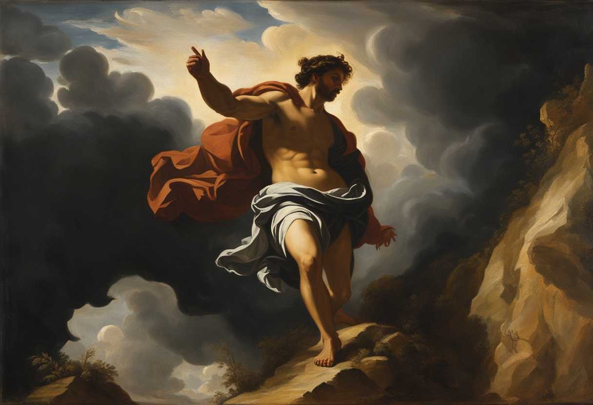 A-determined-figure-climbing-a-steep-mountain-sunlight-breaking-through-clouds-symbolizing-resilie_opoj
