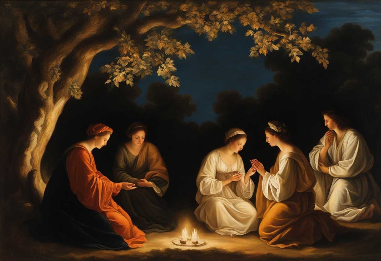 Friends-in-serene-prayer-under-softly-lit-trees-sharing-warmth-and-silent-unity_hlmz