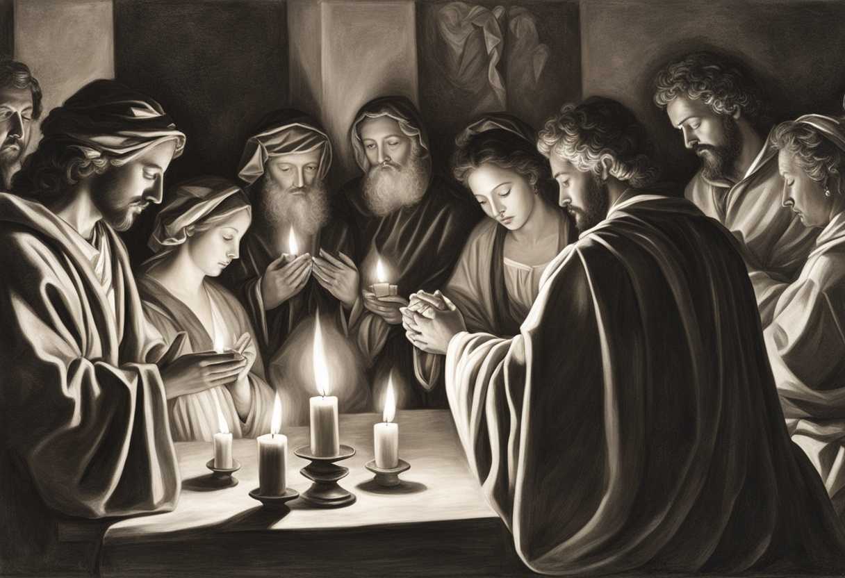 A-diverse-group-prays-in-candlelight-radiating-peace-and-unity-in-a-sacred-space_mmox