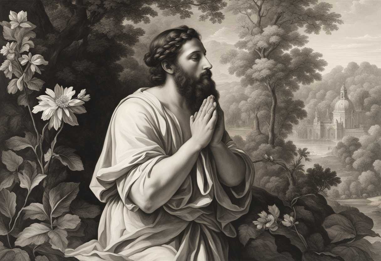 A-serene-figure-in-prayer-surrounded-by-nature-embodies-humility-and-divine-connection_hnxi