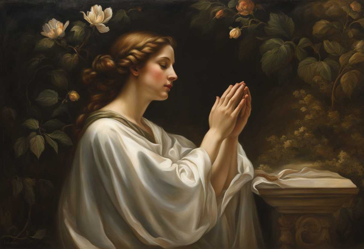 A-person-in-prayer-hands-clasped-surrounded-by-soft-light-and-nature's-tranquility_pkde