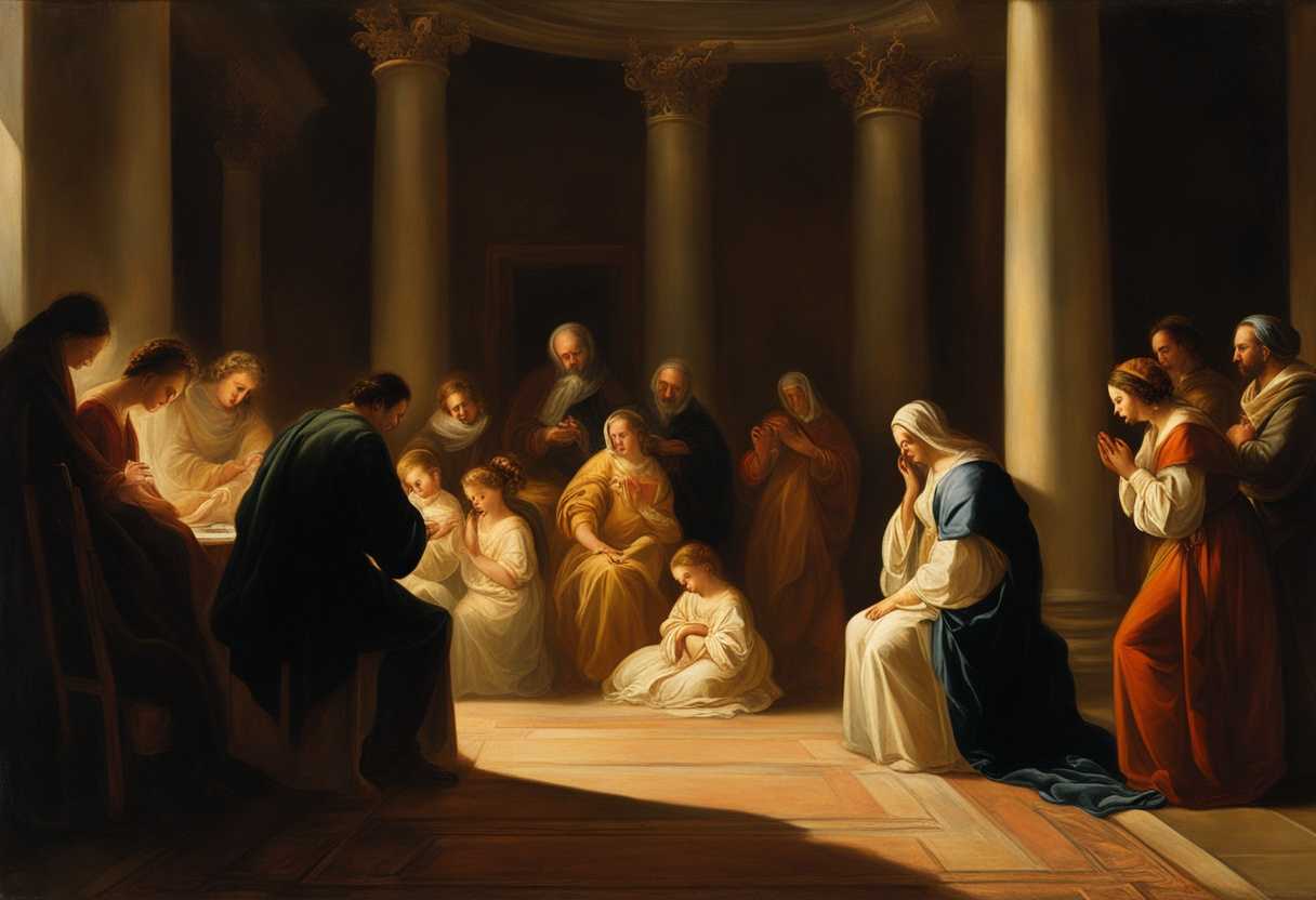Family-in-prayer-circle-heads-bowed-bathed-in-warm-light-exuding-unity-and-faith_nauz