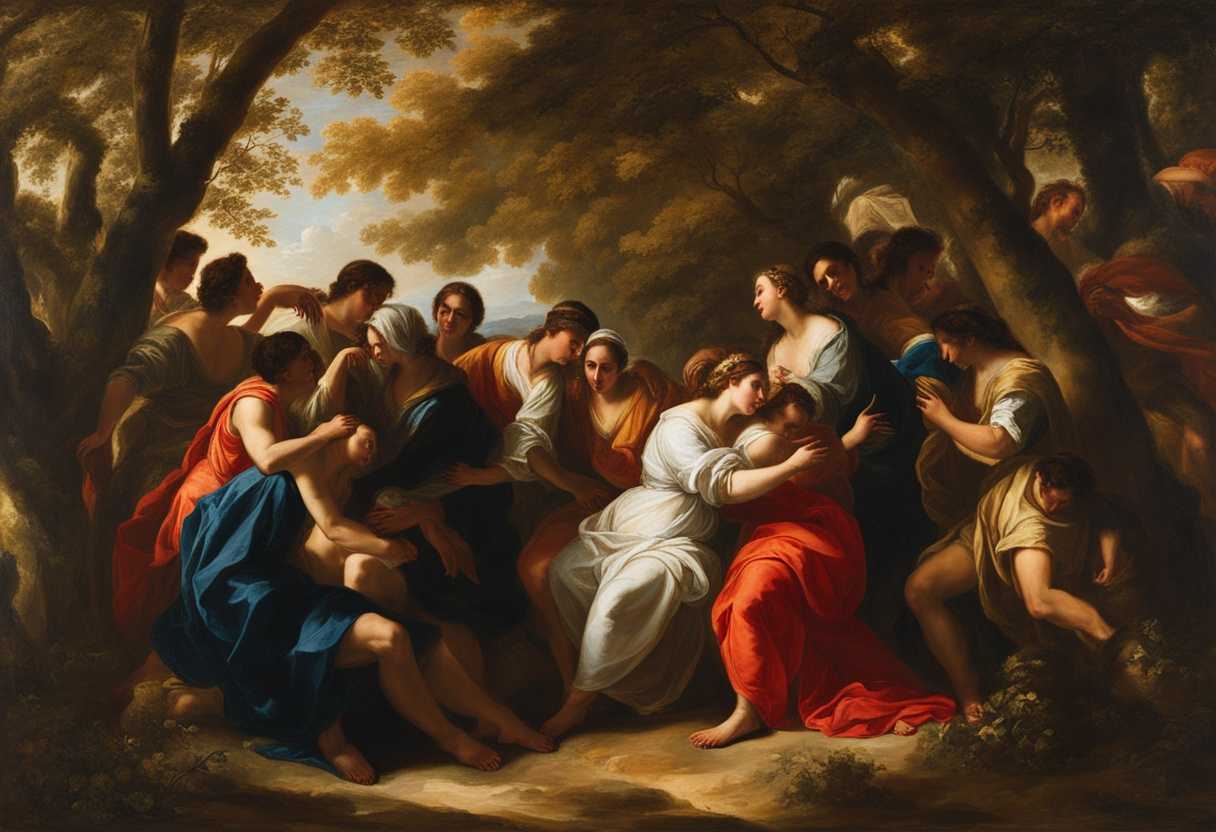 A-vibrant-group-huddles-sharing-triumphant-stories-sunlight-filtering-through-trees-embodying-res_tilr