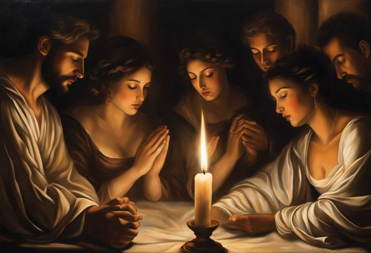 Candlelit-prayer-gathering-uplifted-faces-hands-clasped-serene-atmosphere-shadows-dancing-in-dev_iejf
