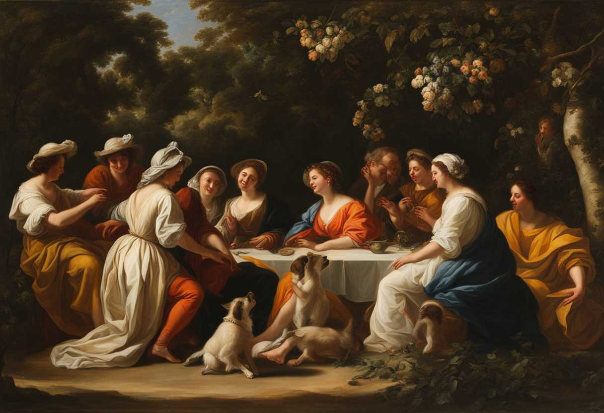 A-lively-group-discussing-under-sunlit-trees-laughter-and-connection-amidst-nature's-tranquility_vcoq