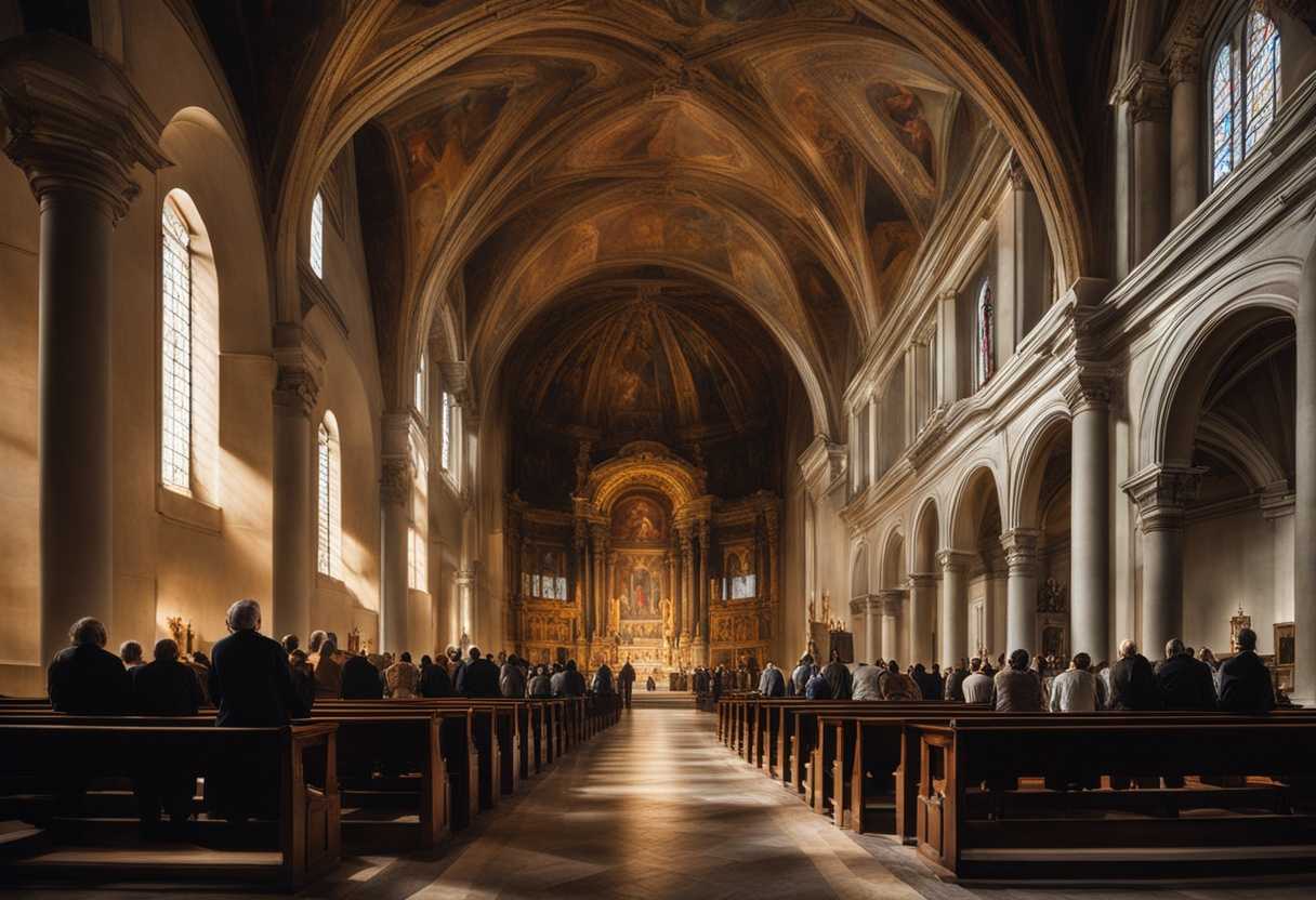 People-gather-in-a-church-bathed-in-soft-light-praying-together-with-reverence-and-unity_dwla