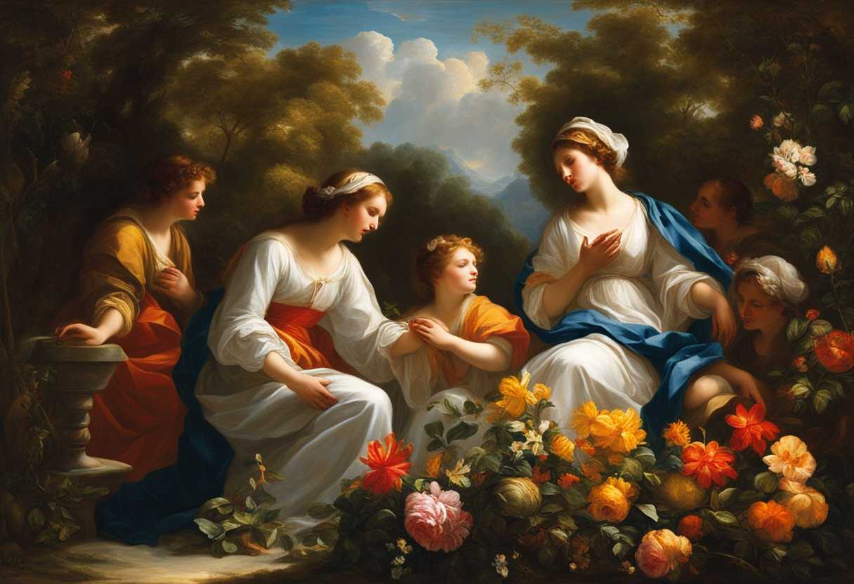 A-serene-gathering-of-joyful-prayer-sunlight-filtering-through-trees-vibrant-flowers-blooming_jkmt