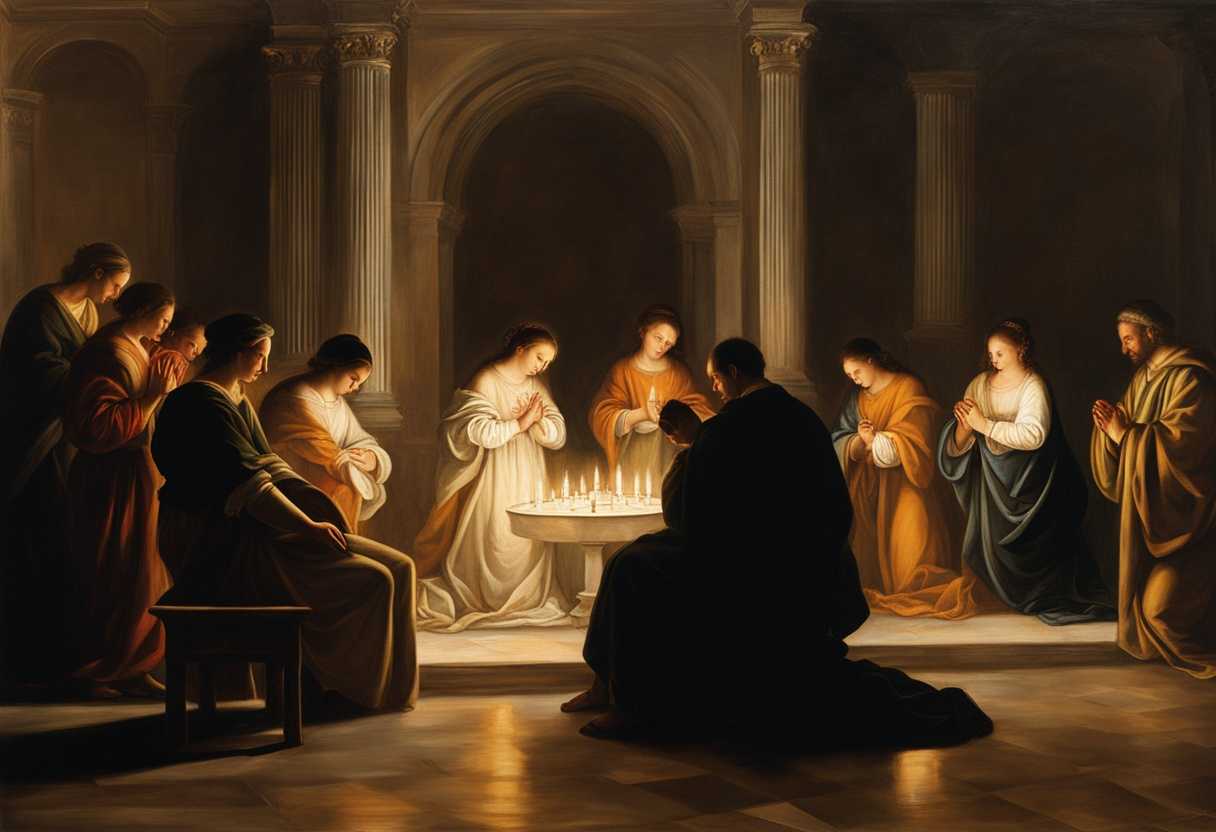 A-serene-candlelit-room-individuals-praying-with-bowed-heads-and-clasped-hands-radiating-hope_uvpd