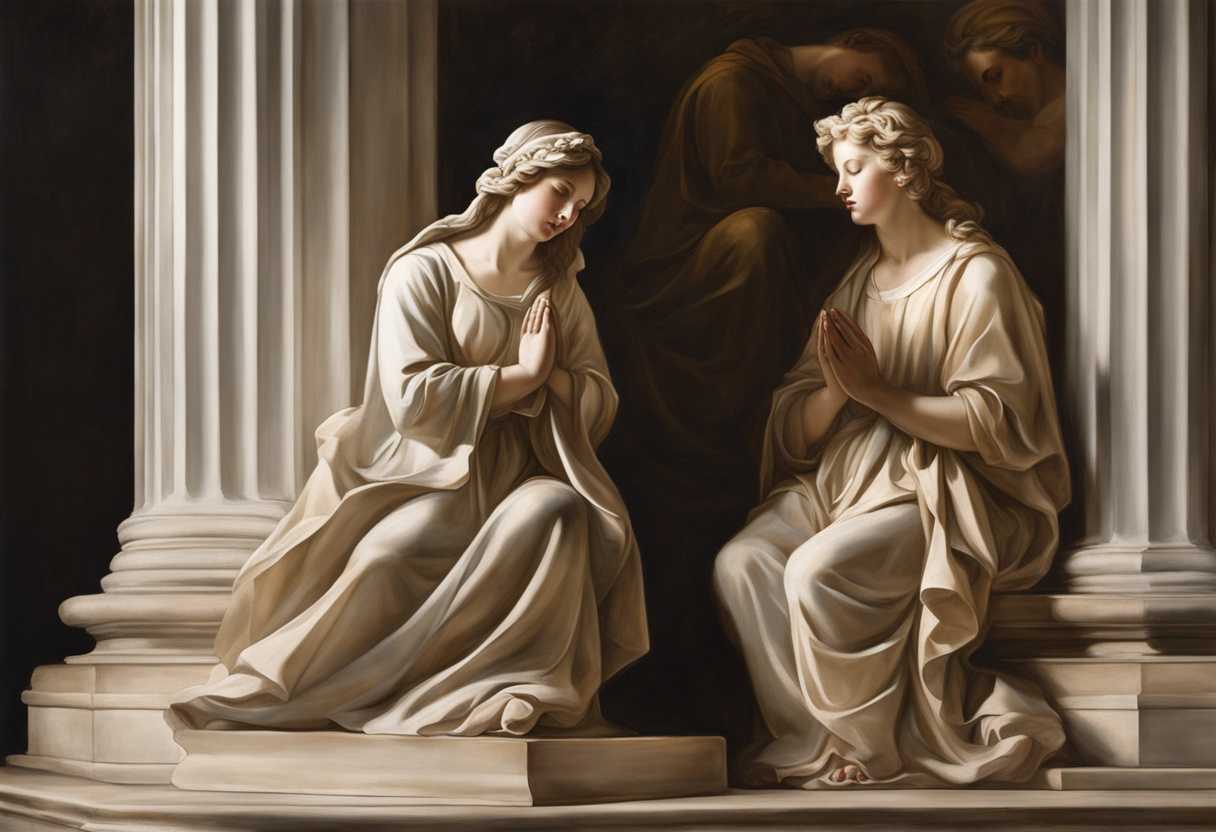A-serene-figure-in-prayer-illuminated-by-soft-light-embodies-hope-and-healing_beon