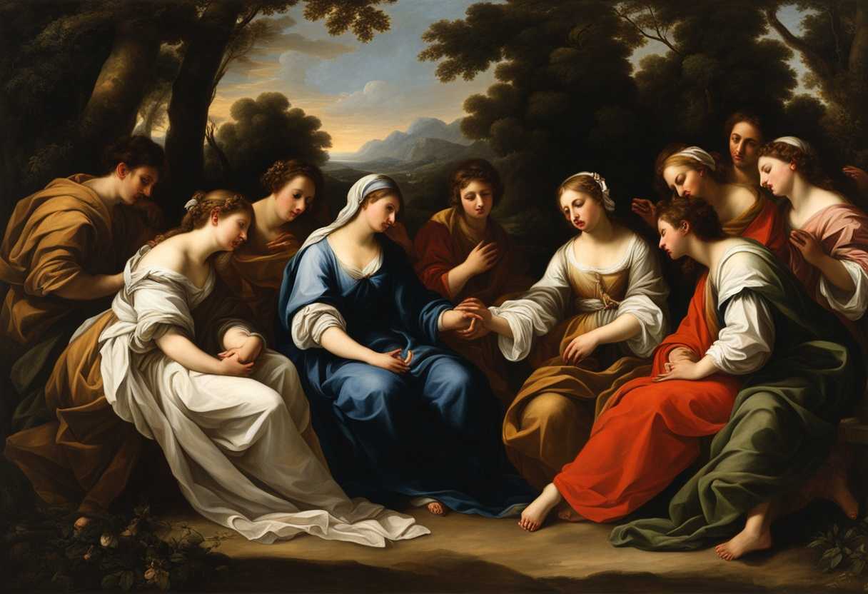 A-serene-gathering-in-nature-hands-clasped-heads-bowed-radiating-peace-and-unity_djlc