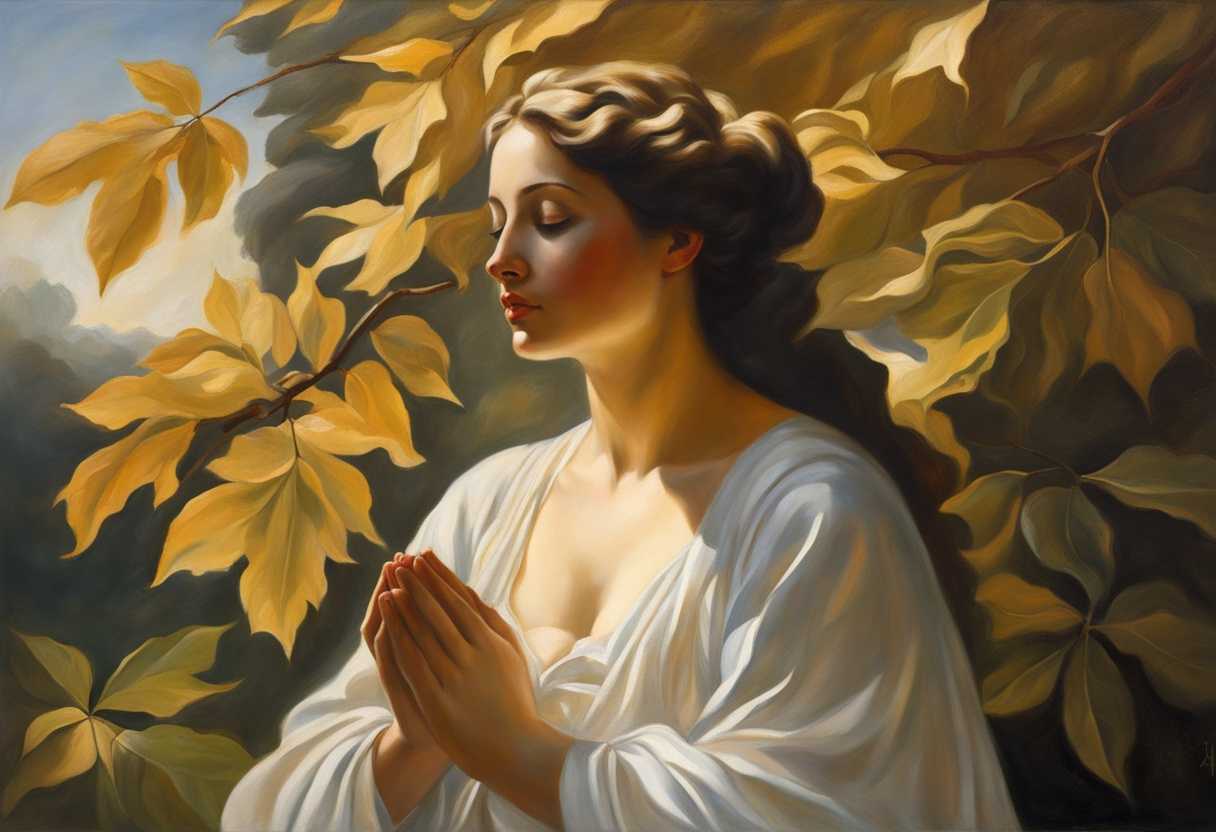 A-serene-figure-in-prayer-sunlight-filtering-through-leaves-embodying-tranquility-and-hope_ejci