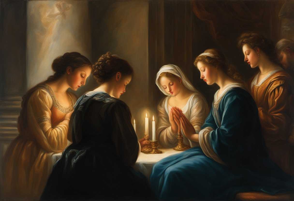 Family-huddled-in-soft-light-heads-bowed-in-prayer-radiating-unity-and-gratitude_hxui