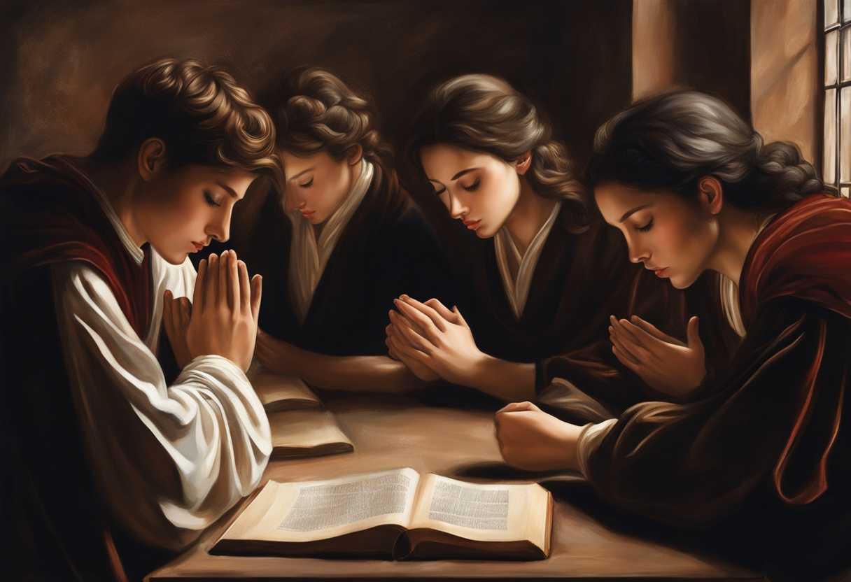 Students-in-prayer-hands-clasped-serene-light-focused-determination-scattered-books-hopeful-uni_bxtv