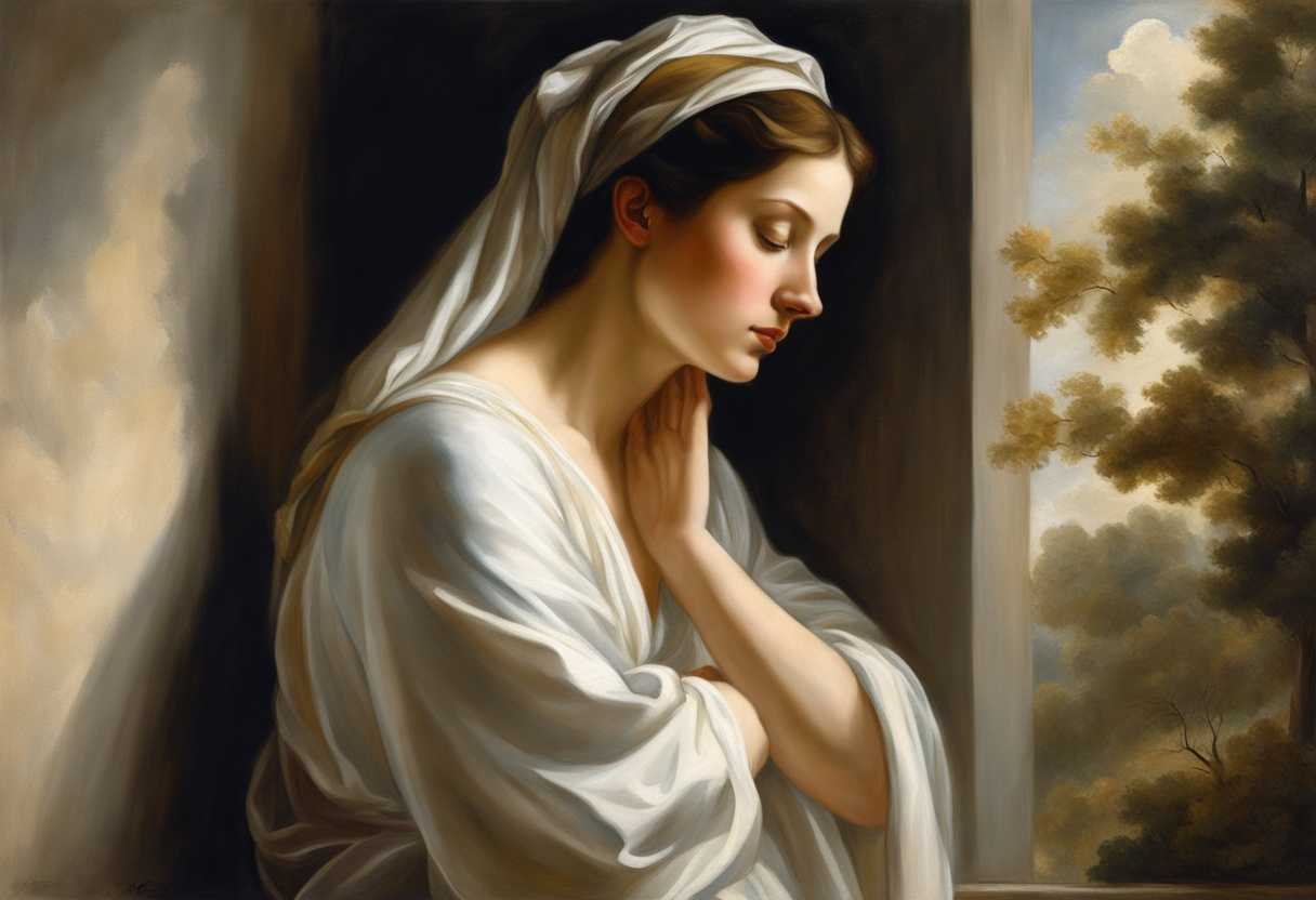 A-serene-figure-in-prayer-surrounded-by-soft-light-and-nature's-tranquility_skdz