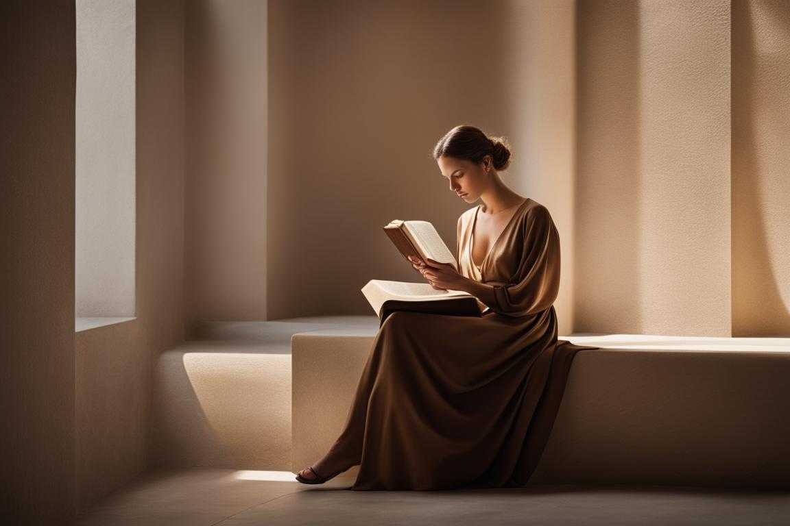 person-reading-Bible-verse-peaceful-contemplative-pose-soft-natural-light-serene-tranquil-feel-