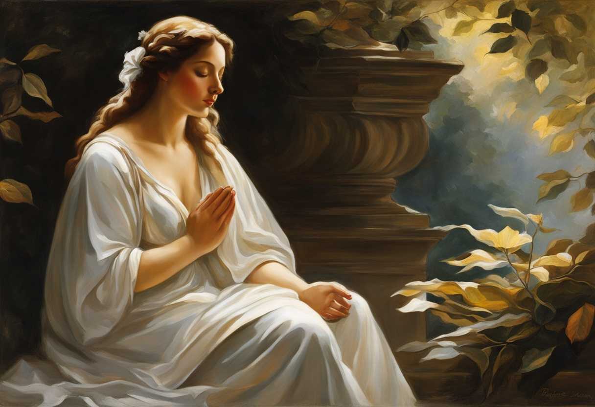 A-serene-figure-in-prayer-embraced-by-nature's-tranquility-sunlight-filtering-through-leaves_kxym