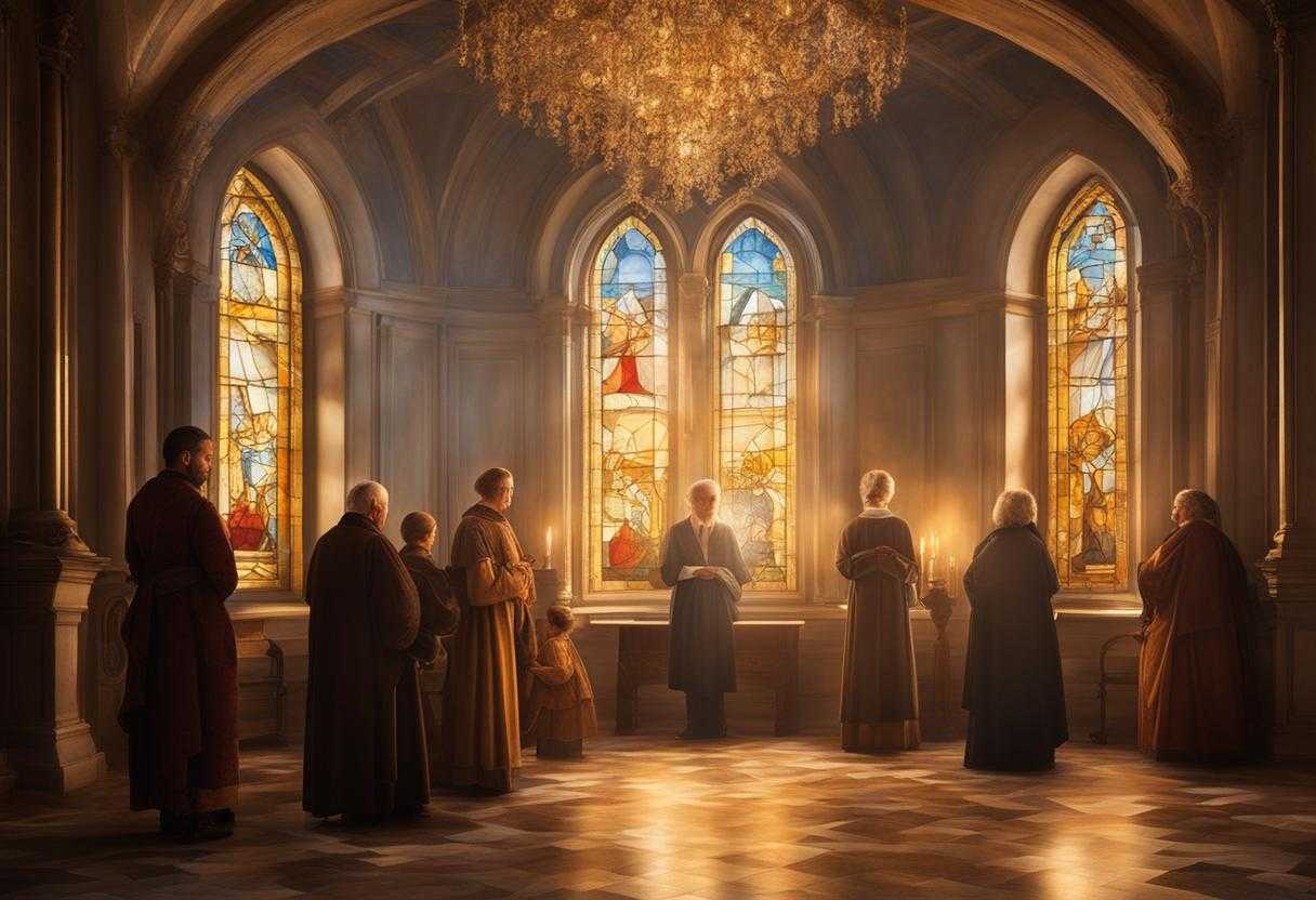 family-gathered-in-prayer-soft-warm-light-stained-glass-window-serene-atmosphere-sorrow-and-hope