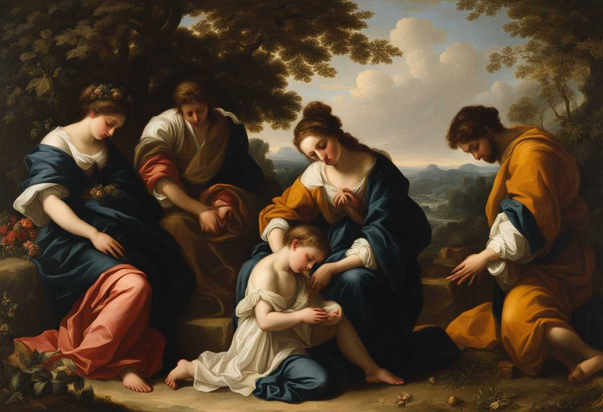 Individuals-kneeling-in-prayer-surrounded-by-nature-embodying-hope-and-shared-dreams_wpzu