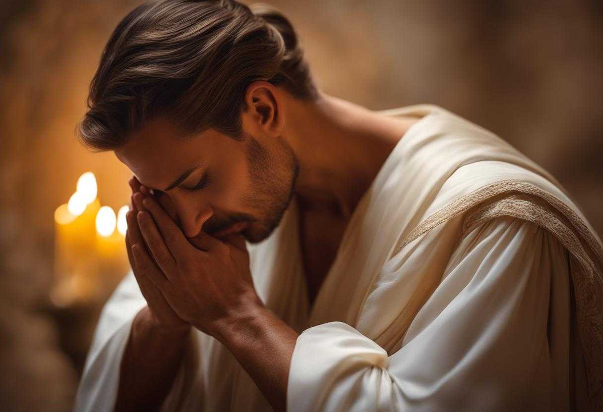 person-praying-seeking-solace-in-faith-vulnerability-head-bowed-in-prayer-hands-clasped-earnest