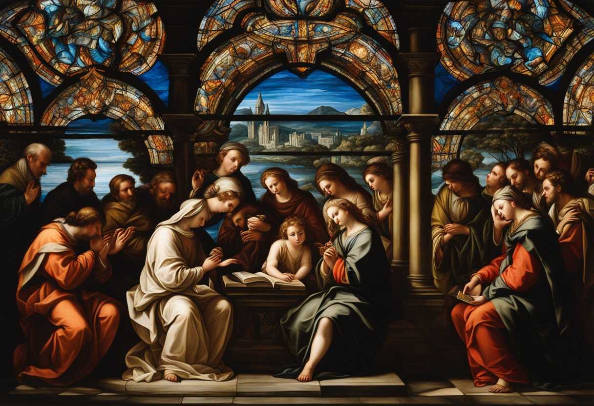 A-serene-gathering-in-prayer-illuminated-by-stained-glass-embodying-unity-and-devotion_lofh