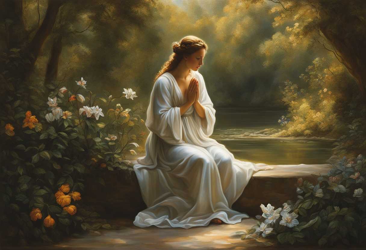 A-serene-figure-in-prayer-bathed-in-soft-stained-glass-light-surrounded-by-nature's-whispers_wmor