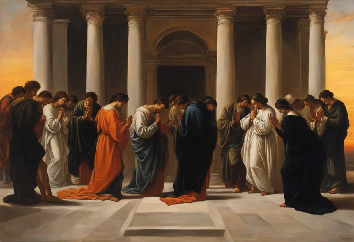 People-in-prayer-circle-at-sunset-heads-bowed-hands-clasped-united-in-faith-and-devotion_mbip