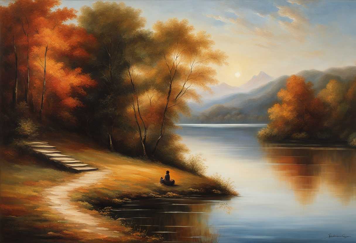 A-tranquil-lakeside-scene-with-a-lone-figure-vibrant-sky-and-gentle-rustling-leaves_naic