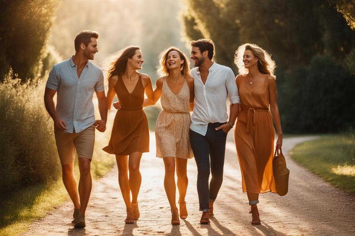 group-of-friends-walking-along-a-sun-dappled-path-laughing-and-chatting-arms-linked-warm-golden-l