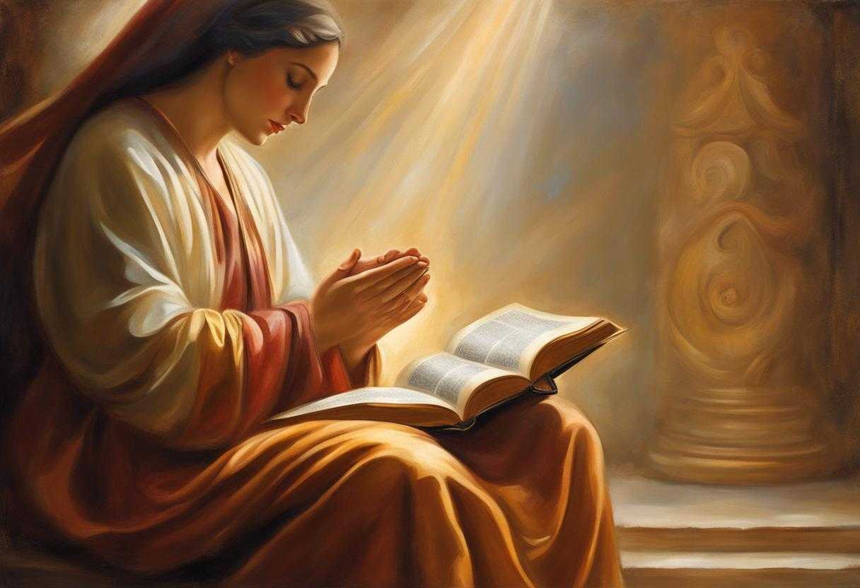 person-praying-Bible-soft-warm-tones-divine-guidance-spiritual-connection-peace-serenity-fait