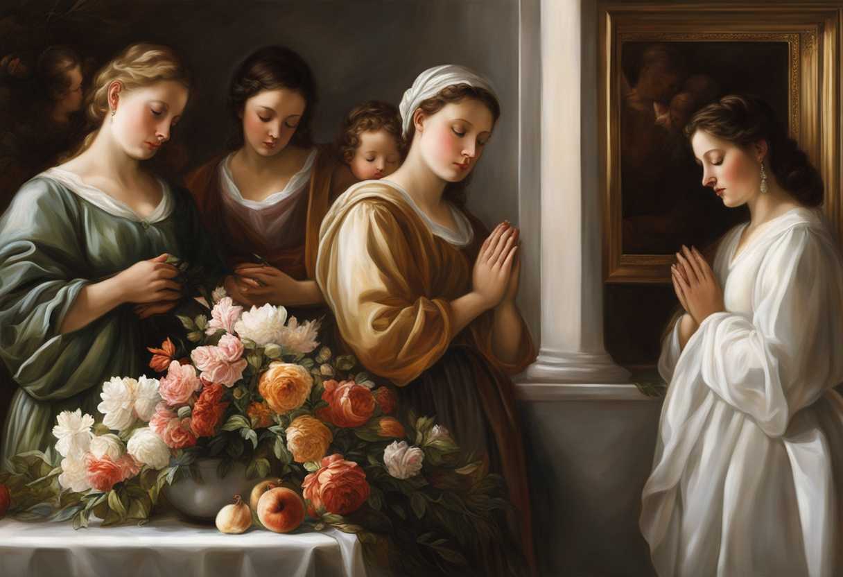 Mothers-in-prayer-soft-light-floral-arrangements-unity-love-and-serene-reflection_risx