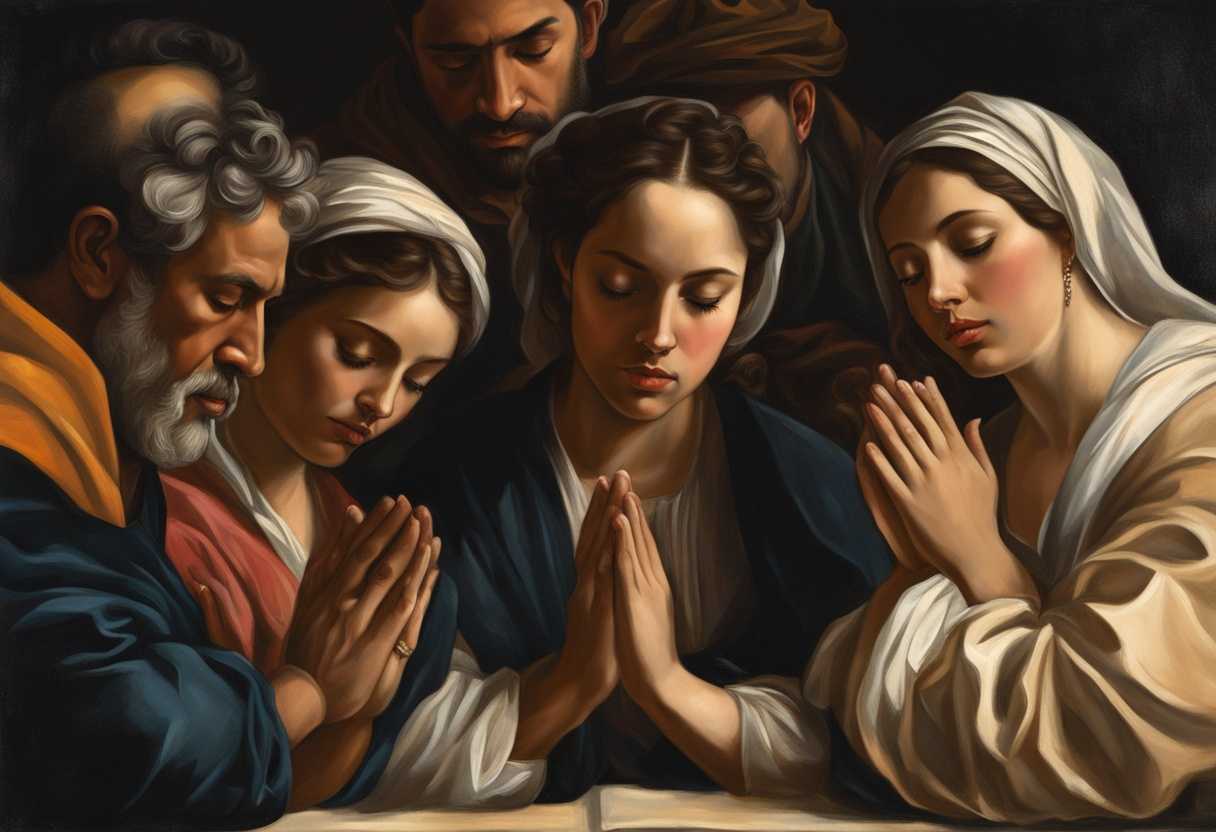 A-diverse-group-of-people-pray-together-united-in-faith-and-devotion-surrounded-by-peace_iaco