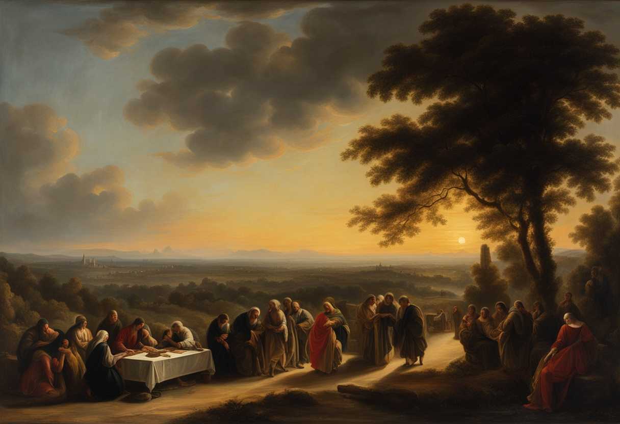 A-serene-prayer-gathering-at-sunset-contrasting-stillness-with-a-busy-road-nearby_rlxb