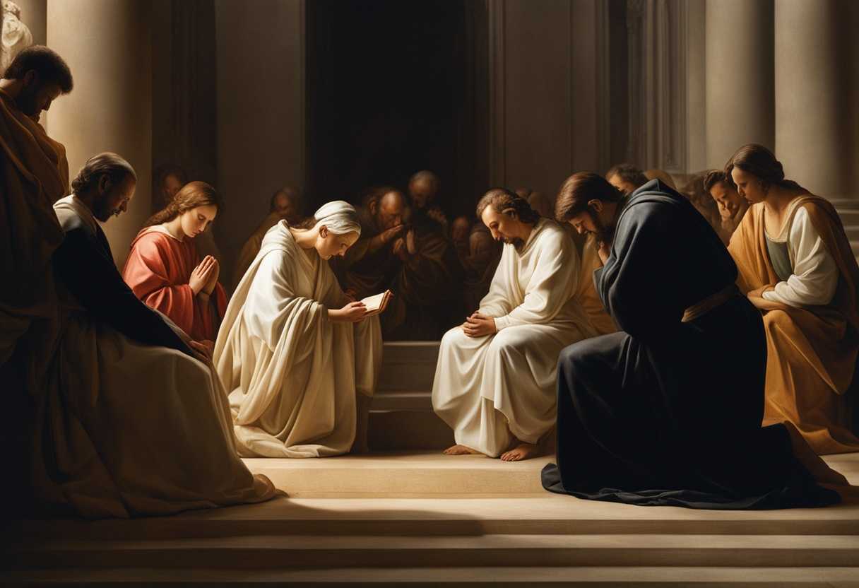 A-serene-scene-of-people-praying-together-in-quiet-devotion-bathed-in-soft-light_wluy