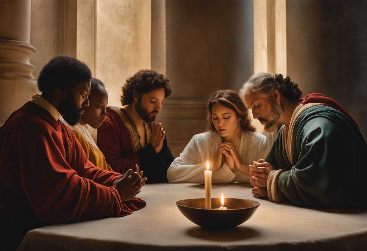 A-diverse-group-prays-in-soft-light-hands-clasped-embodying-unity-and-inner-peace_pxda
