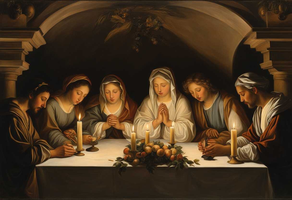 Candlelit-room-bowed-heads-clasped-hands-a-serene-gathering-of-hopeful-prayer-and-unity_drsz