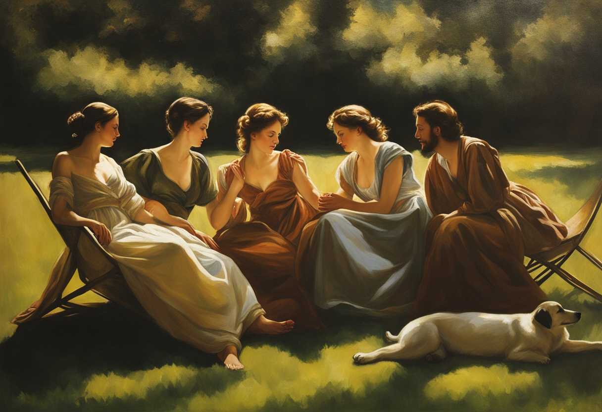 Individuals-relax-on-lush-grass-basking-in-soft-sunlight-sharing-serene-moments-of-release_bzck
