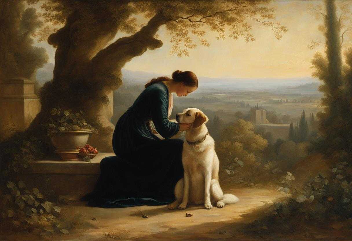 person-and-their-dog-kneeling-in-prayer-soft-light-filtering-through-trees-serene-atmosphere-clo