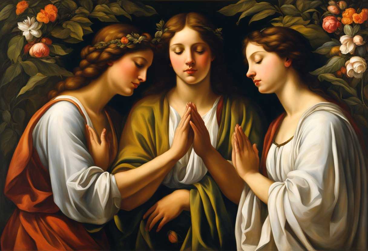 A-serene-circle-of-prayer-hands-clasped-faces-uplifted-surrounded-by-nature's-vibrant-embrace_iflc