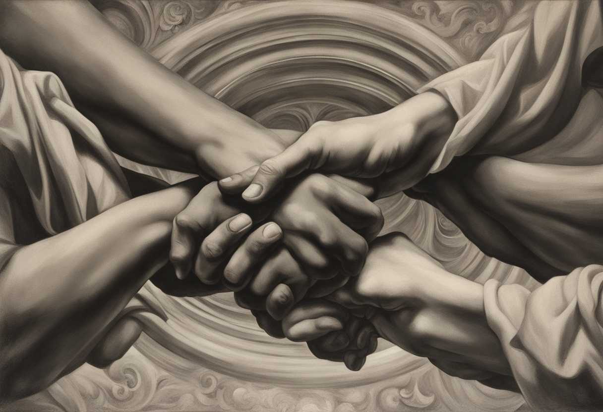 A-circle-of-clasped-hands-determined-faces-and-soft-light-symbolize-unity-in-struggle_txos