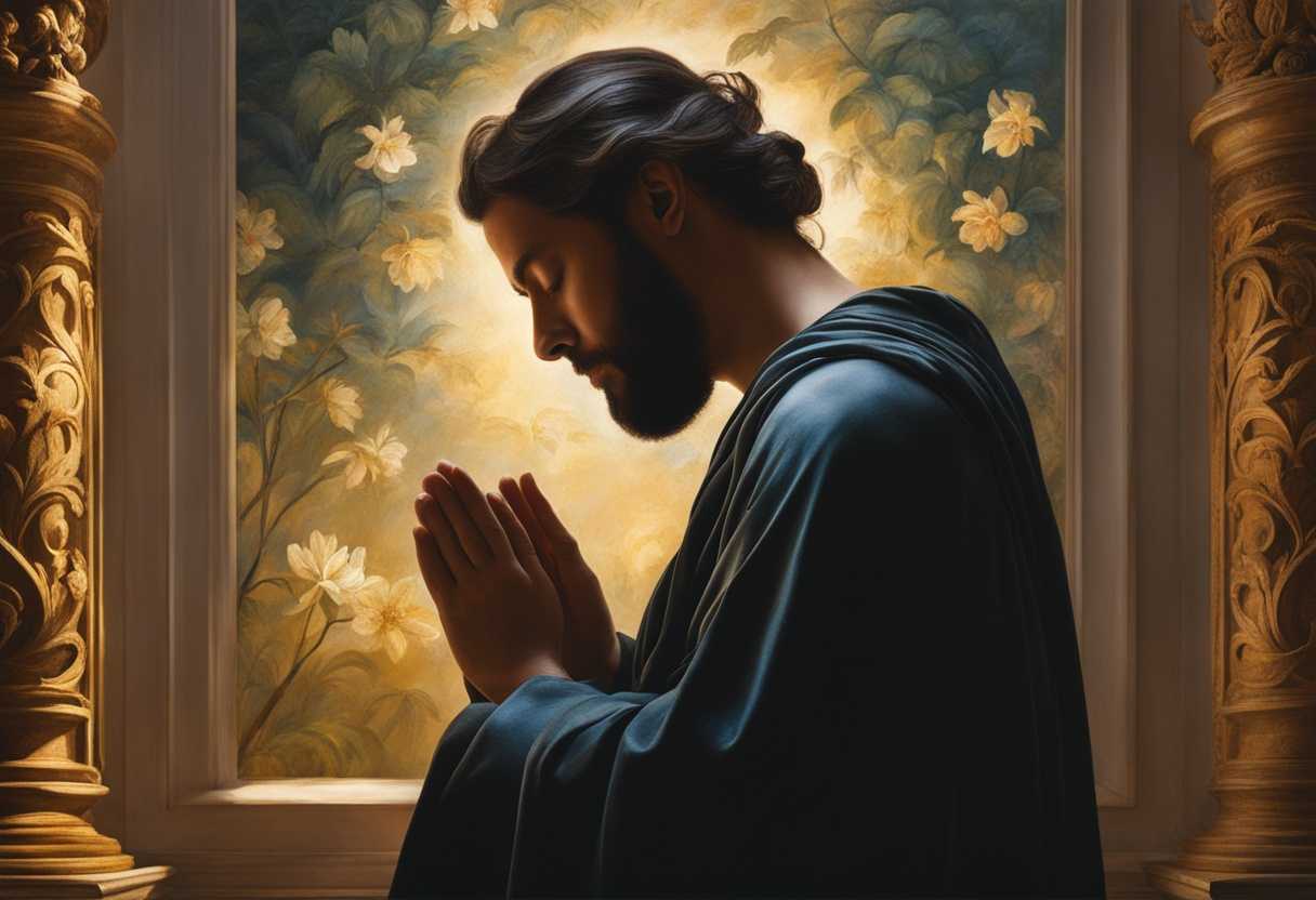 A-person-in-prayer-illuminated-by-soft-light-embodies-peace-and-vulnerability-amidst-nature_xbgm