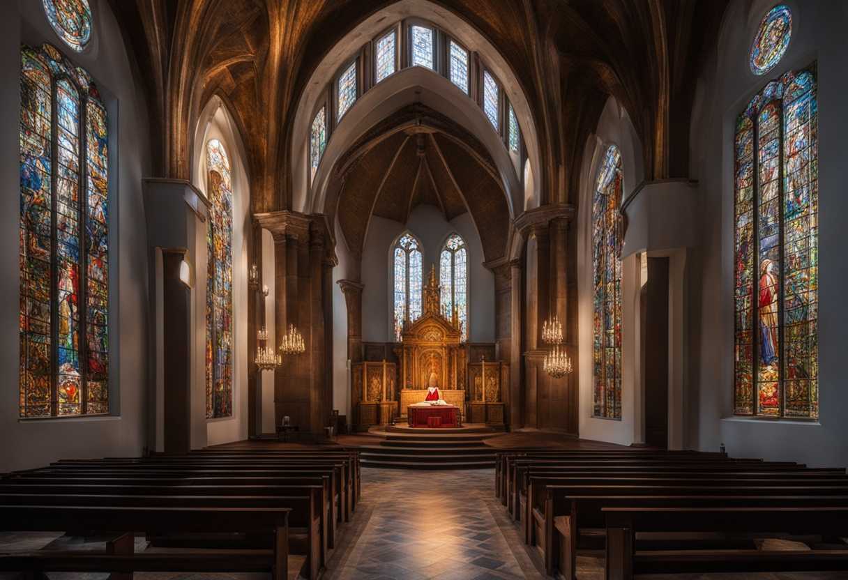A-serene-chapel-with-stained-glass-individuals-praying-tears-of-hope-and-sorrow_efcn