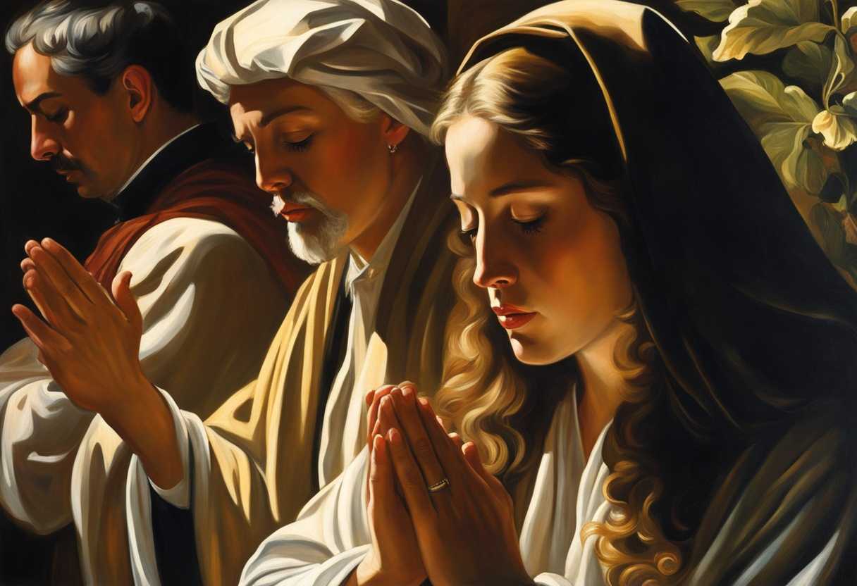 Morning-light-illuminates-individuals-in-prayer-hands-clasped-serene-expressions-nature's-tranqui_uezx