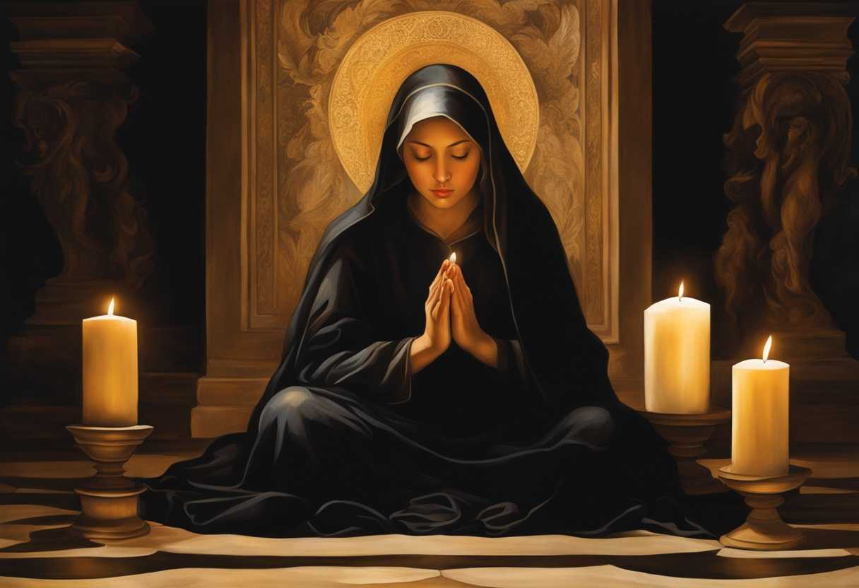 A-person-in-prayer-surrounded-by-warm-candlelight-exudes-tranquility-and-inner-strength_nafd