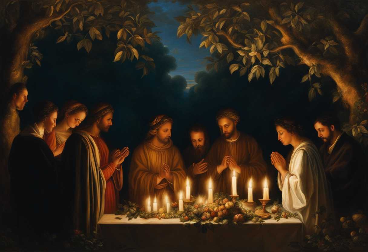 A-diverse-group-prays-under-trees-candles-flickering-embodying-unity-and-hope_xhqy