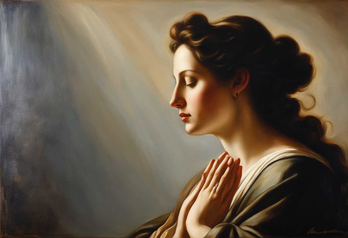 A-serene-figure-in-prayer-illuminated-by-soft-light-embodies-peace-and-reflection_kmyo