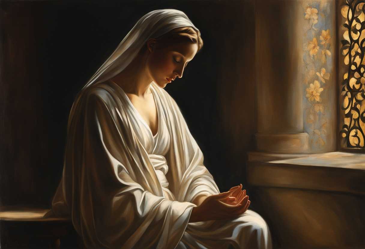 A-serene-figure-in-prayer-illuminated-by-soft-light-embodies-calm-and-spiritual-connection_ttjm