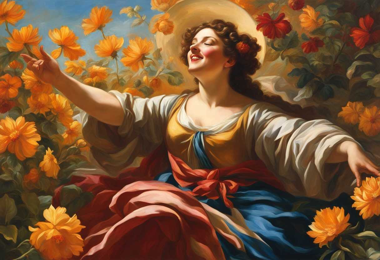 A-joyful-person-in-sunlight-surrounded-by-vibrant-flowers-arms-outstretched-laughter-echoing_nijf